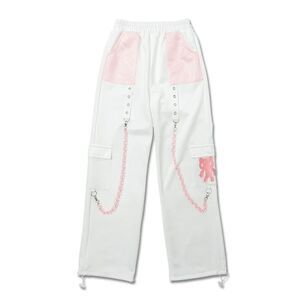 Gloomy Bear White Pink Pastel Tokyo Fashion Kawaii full length pants